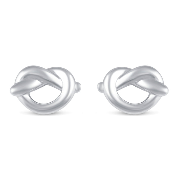 Mini Heart Knot Swirl Pretzel Bow Stud Earrings silver925 jewelry primeandpure