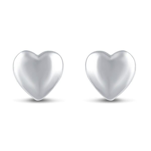 Solid Disk Plain Heart Stud Earrings silver925 primeandpure