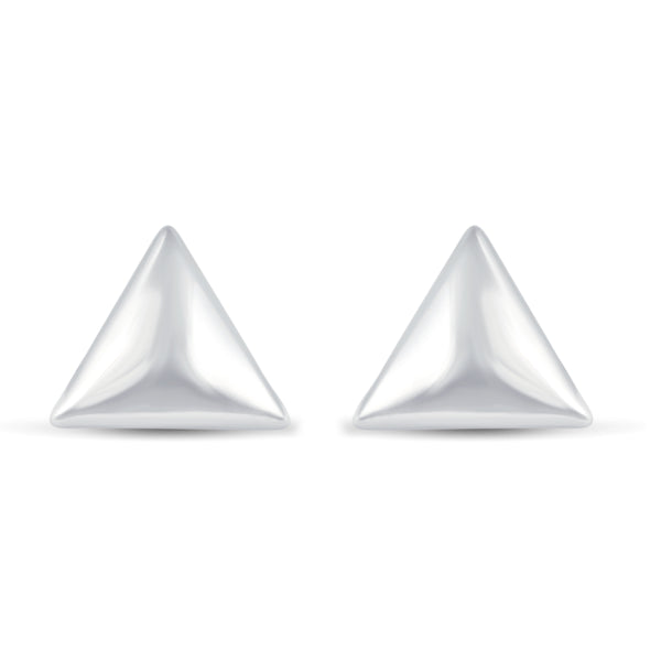 Solid Disk Plain Triangle Stud Earrings silver925 primeandpure