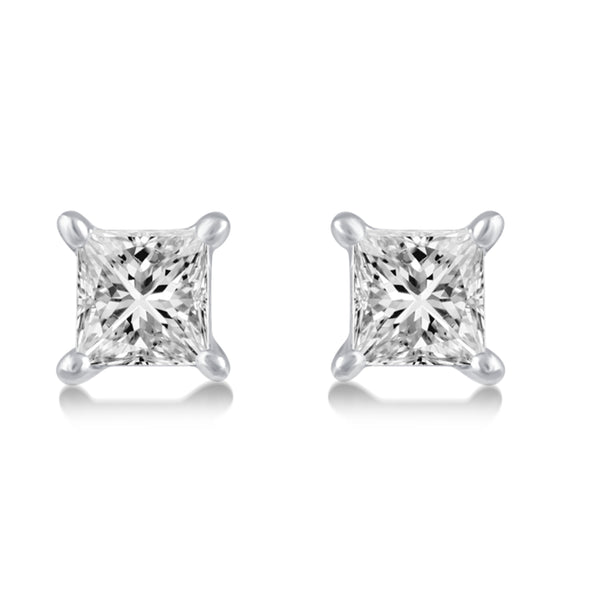 Princess Cut Stud Earrings in 925 Sterling Silver - Prime and Pure