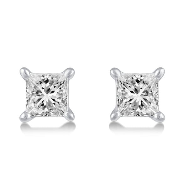 Princess Cut Stud Earrings in 925 Sterling Silver - Prime and Pure