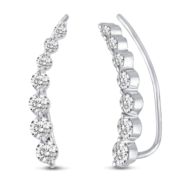 Shiny Ear Jacket Climber Earrings in 925 Sterling Silver Crawler primeandpure jewelry