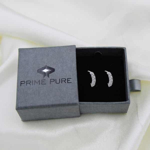 Pave Inside Out Hoop Luxury Earrings Haggiess in 925 Sterling Silver