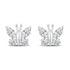 Butterfly Cluster Stud Earrings in 925 Sterling Silver