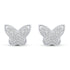 Sparkling Butterfly Pave Stud Earrings in 925 Sterling Silver