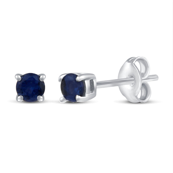 Synthetic  Sapphire Stud Earrings in 925 Sterling Silver - Prime and Pure