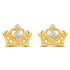 Crown Princess Royal Tiara Stud Earrings in 925 Sterling Silver Jewelry Yellow Gold jewelry primeandpure