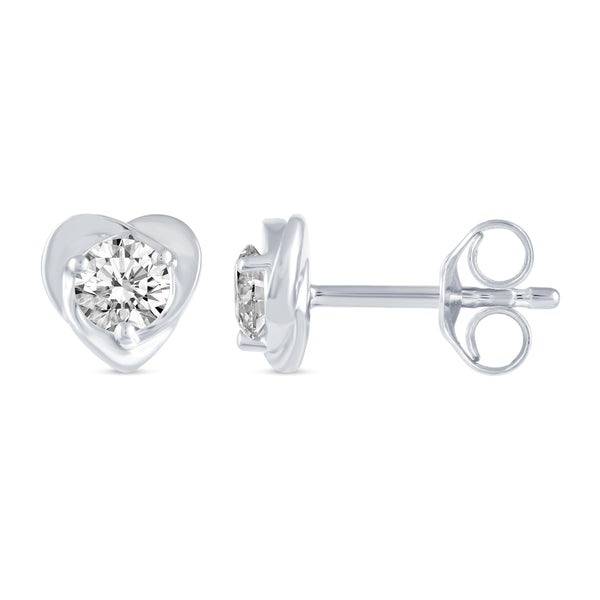 Floating Single Stone Petite Fleur Flower Petal Earrings in 925 Sterling Silver (Select Design)