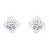 Floating Single Stone Petite Fleur Flower Petal Earrings in 925 Sterling Silver (Select Design)