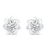 Floating Single Stone Petite Fleur Flower Petal Earrings in 925 Sterling Silver (Select Design)