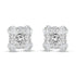 Princess Cut Halo Studs Earrings in 925 Sterling Silver