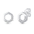 1/10 Cttw Open Hexagon Studs Earrings in 925 Sterling Silver