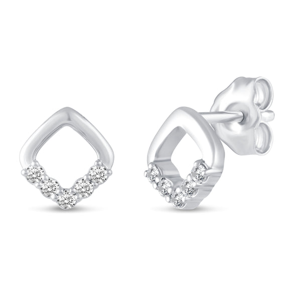 1/10 Cttw CZ Open Hexagon & Square Jewelry Collection in 925 Sterling Silver (Select style)