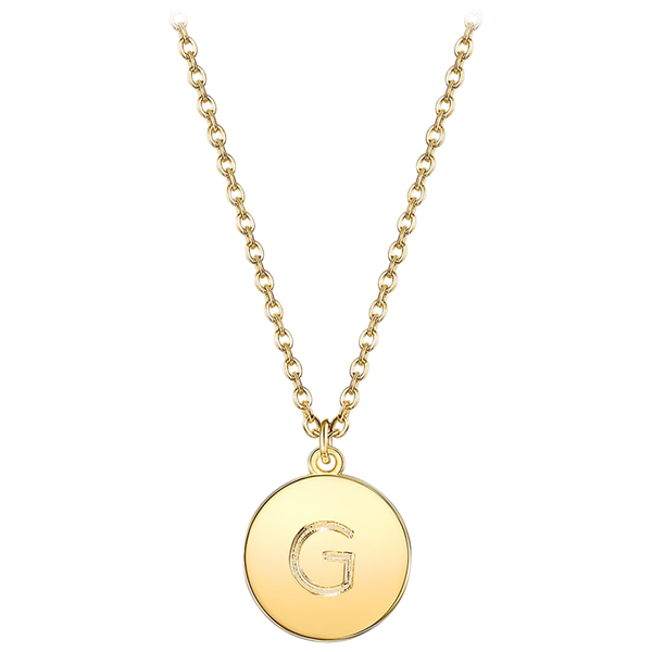 Prime and Pure Initial Pendant Necklace set in Yellow Gold Tone