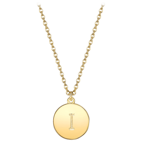 Prime and Pure Initial Pendant Necklace set in Yellow Gold Tone