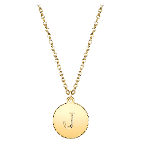 Prime and Pure Initial Pendant Necklace set in Yellow Gold Tone