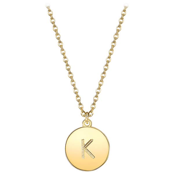 Prime and Pure Initial Pendant Necklace set in Yellow Gold Tone