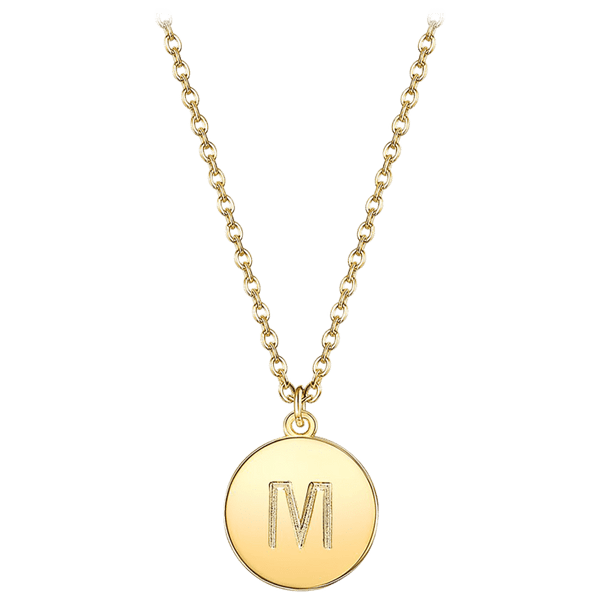 Prime and Pure Initial Pendant Necklace set in Yellow Gold Tone