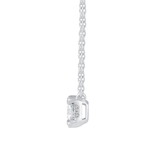 Princess Cut Halo Pendant Necklace set in 925 Sterling Silver (Select Design)