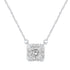 1/2 Cttw CZ Princess Cut Halo Pendant Necklace set in 925 Sterling Silver