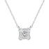 1/2 Cttw CZ Princess Cut Halo Pendant Necklace set in 925 Sterling Silver