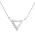 1/10 Cttw CZ Triangle Trillion Pendant Necklace set in 925 Sterling Silver