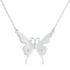 1/3 Cttw CZ Stone Accent Butterfly Pendant Necklace set in 925 Sterling Silver