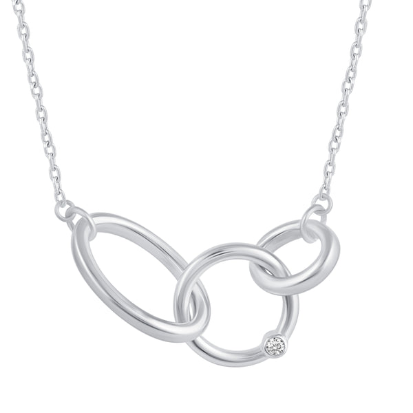 1/3 Cttw CZ Stone Accent Infinity Pendant Necklace set in 925 Sterling Silver