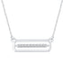 1/10 Cttw CZ Stone Open Bar Rectangle Pendant Necklace set in 925 Sterling Silver