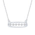 1/10 Cttw CZ Stone Open Bar Center Station Pendant Necklace set in 925 Sterling Silver