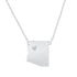 1/20 Cttw CZ Stone State Map Arizona Love Heart Pendant Necklace set in 925 Sterling Silver