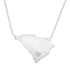 1/20 Cttw CZ Stone State Map South Carolina Love Heart Pendant Necklace set in 925 Sterling Silver