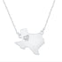 1/20 Cttw CZ Stone State Map Texas Love Heart Pendant Necklace set in 925 Sterling Silver