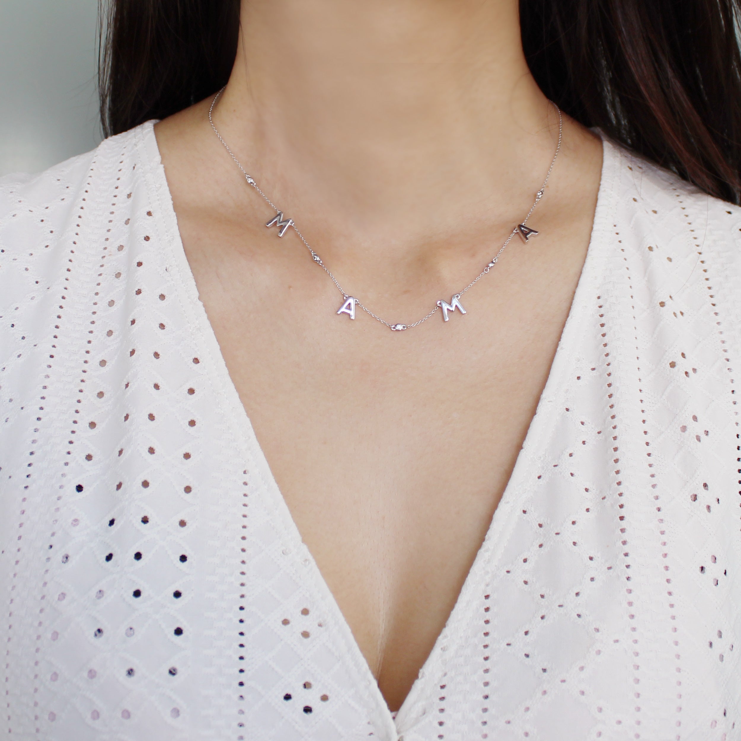 Girls White Crystal Sterling Silver Hello Kitty Pendant Necklace Girls White Crystal Sterling Silver Hello Kitty Pendant Necklace