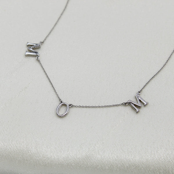 MOM 1/20 Cttw CZ Pendant Necklace Set in 925 Sterling Silver