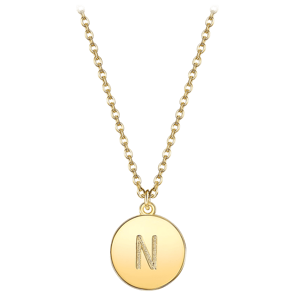 Prime and Pure Initial Pendant Necklace set in Yellow Gold Tone