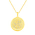 Prime and Pure 1/20 Cttw CZ Zodiac Astrology Satin Finish Pendant Necklace set Yellow Gold plating