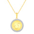 Prime and Pure 1/20 Cttw CZ Zodiac Astrology Halo Pendant Necklace set Yellow Gold plating