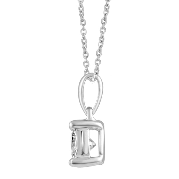 Prime and Pure 1/2ctw CZ Round Pendant Necklace set in 925 Sterling Silver