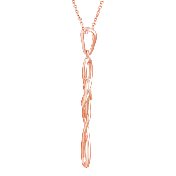 Love Knot Cross Infinity Heart Necklace Pendant in 925 Sterling Silver Pink Rose Gold jewelry