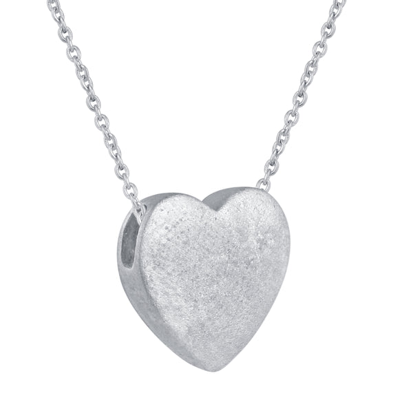 Floating Tiny Love Heart Necklace Pendant  silver jewelry primeandpure