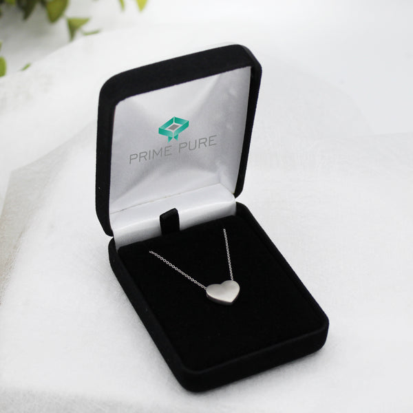 Floating Tiny Love Heart Simple Necklace Pendant in 925 Sterling Silver - Prime and Pure