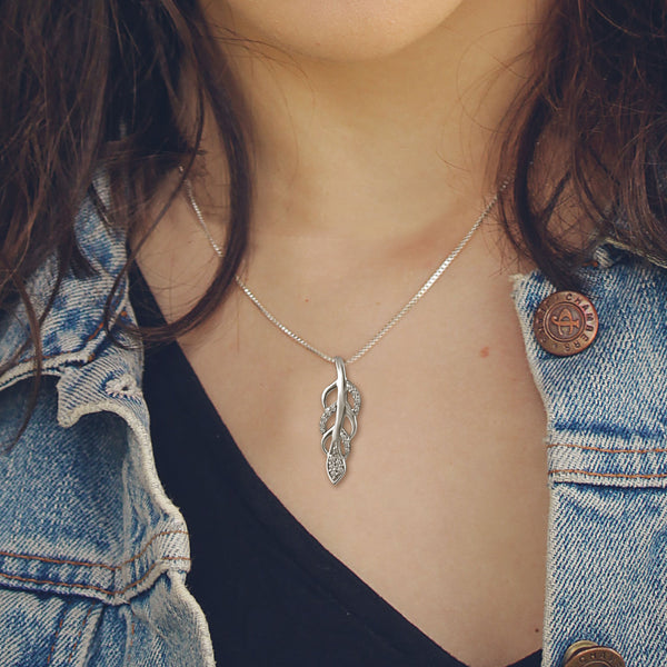 Prime and Pure Lucky Feather Charm Angel Wing Leaf Necklace Pendant by Prime and Pure