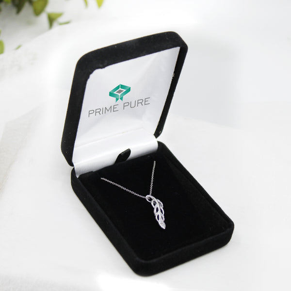 Lucky Feather Charm Angel Wing Necklace Pendant in 925 Sterling Silver - Prime and Pure