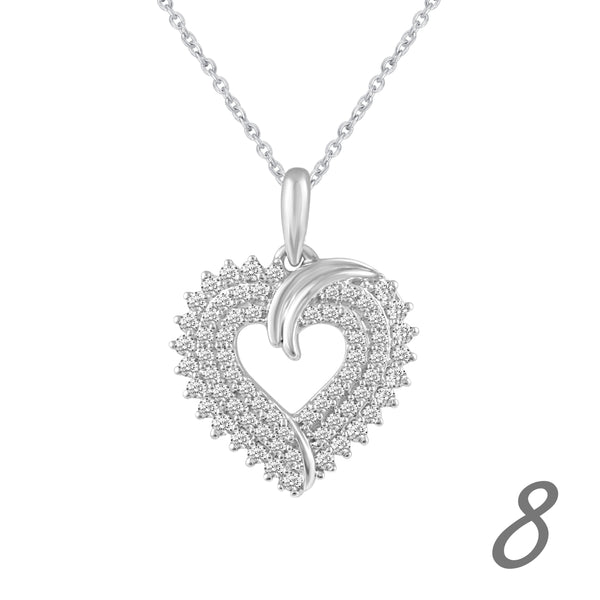 Heart Necklace Pendant in 925 Sterling Silver - Prime and Pure