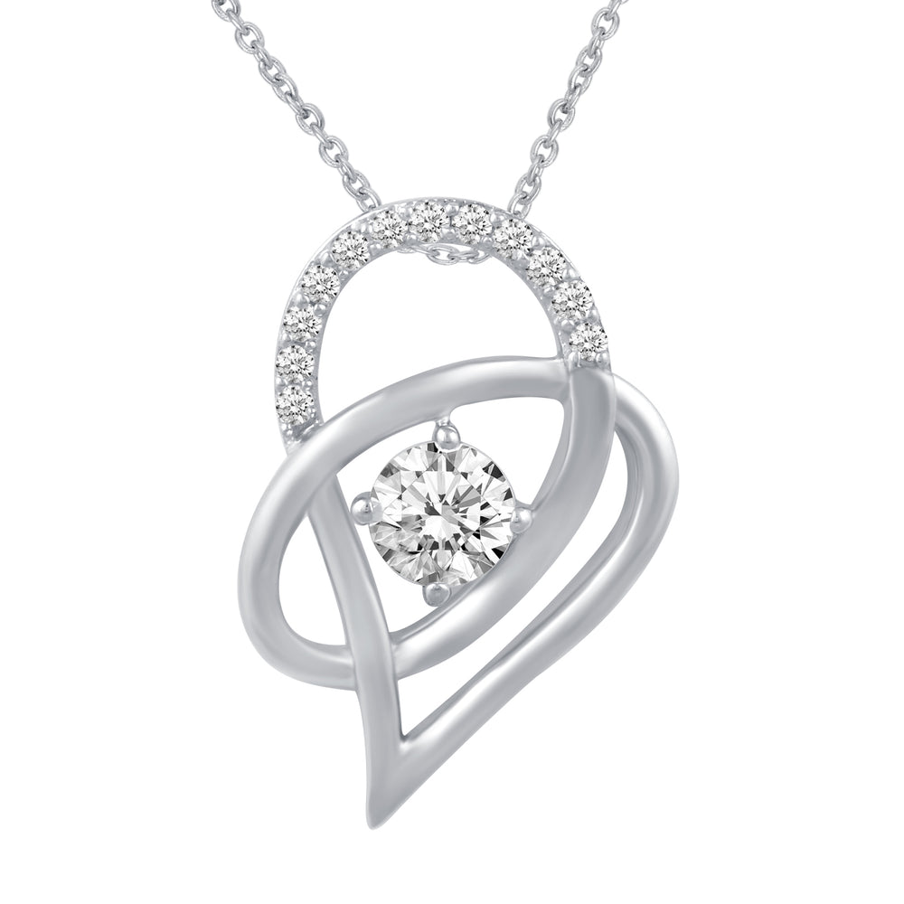 Prime and Pure Heart Teardrop Floating Necklace Pendant in 925 Sterling Silver