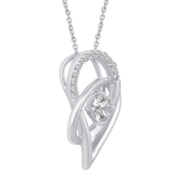 Heart Teardrop Floating Necklace Pendant in 925 Sterling Silver - Prime and Pure