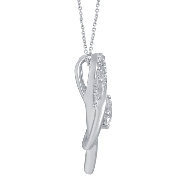 Heart Teardrop Floating Necklace Pendant in 925 Sterling Silver - Prime and Pure