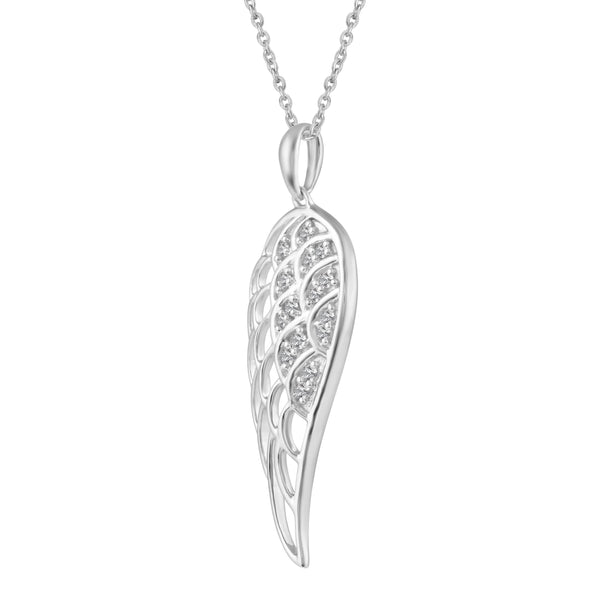 Angel Wing Feather Charm Necklace Pendant silver925 primeandpure