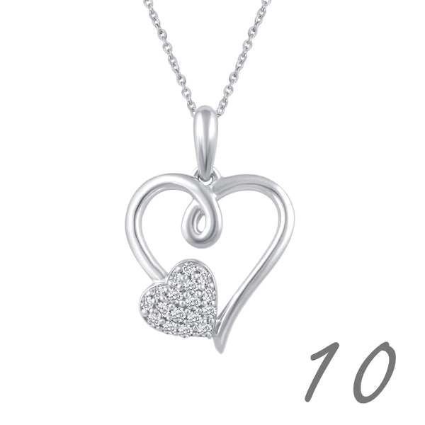 Heart Necklace Pendant in 925 Sterling Silver - Prime and Pure